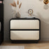 Contemporary Simplicity Square Microfiber Leather Wood Frame End Table 2-Drawer For Bedroom