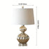 Traditional Vintage Glass Fiberflex Fabric Cylinder Gourd-shaped 1-Light Table Lamp For Bedside