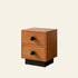 Traditional Vintage Rectangular Ball Handle Wood Nightstand 2-Drawer For Bedside