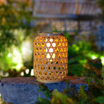 Contemporary Creative Solar Waterproof Lantern Weaving Plastic LED Portable Outdoor Light For Garden