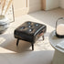 Modern Luxury Square Tufted Faux Leather Upholstered Portable Footstool For Living Room