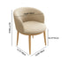 Contemporary Nordic Curved Flannel Upholstered Wood Legs Vanity Stool Backrest For Bedroom