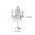 Contemporary Boho Distressed White Hardware Candelabra Design Crystal Bead 4-Light Table Lamp For Bedroom