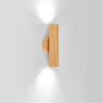 Traditional Japanese Rubber Wood Cylinder LED Wall Sconce Lamp For Bedroom