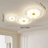 Traditional French Pastoral Floral Combination Acrylic Iron LED Flush Mount Ceiling Light For Living Room