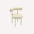 Contemporary Nordic Round Leather Iron Frame Vanity Stool Arc Back For Bedroom