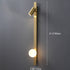 Modern Minimalist Strip Round Ball Brass Glass LED Wall Sconce Lamp For Bedroom