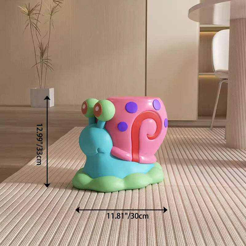 Contemporary Creative Cartoon Snail Design Resin Low Stool For Living Room