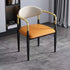 Modern Luxury Square Cushion Leather Metal Sponge Dining Chair Backrest Armrest For Dining Room