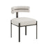 Contemporary Creative Half Arc Square Leather Metal Dining Chair Backrest Armless For Dining Room