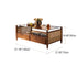 Traditional Japanese Weaving Rectangular Ash Wood Glass Coffee Table 4-Drawer For Living Room