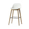 Contemporary Simplicity Square Plastic Wood Bar Stool Low Back Footrest For Dining Room