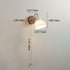 Contemporary Simplicity Copper Wood Glass Round Conic 1-Light Wall Sconce Lamp For Bedside