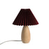 Contemporary Retro Pleated Fabric Solid Wood Base 1-Light Table Lamp For Bedroom
