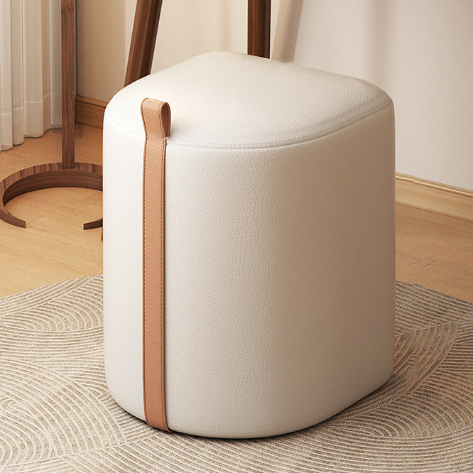 Contemporary Nordic Leather Cylinder Vanity Stool For Bedroom