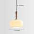 Modern Minimalist Copper Glass Wood Persimmon Shaped 1-Light Pendant Light For Dining Room