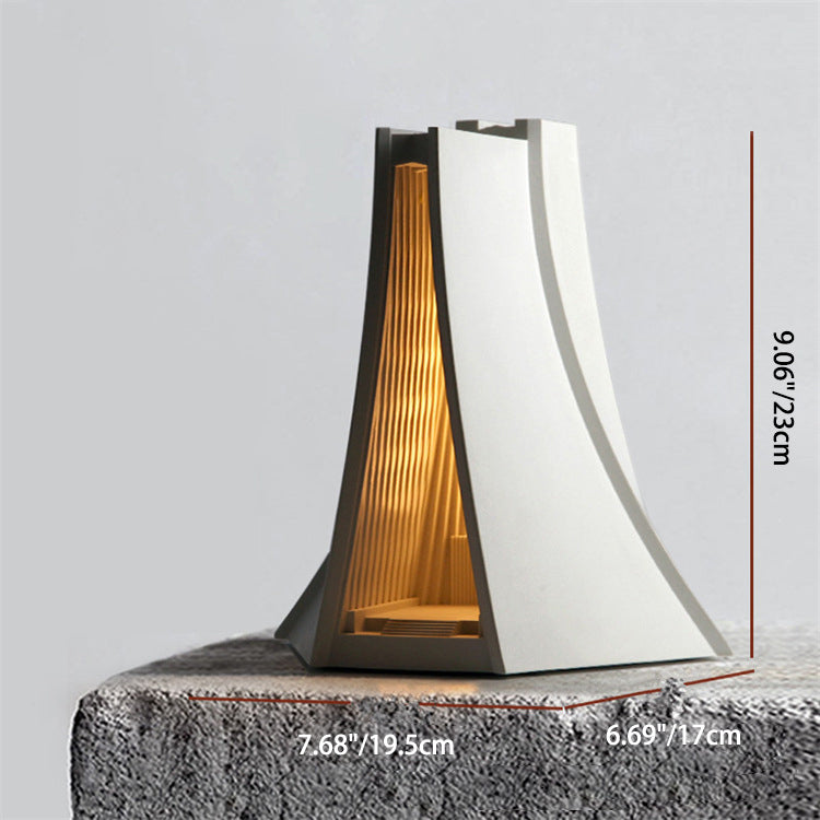 Contemporary Scandinavian Triangle Concrete LED Table Lamp For Bedroom