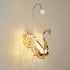 Modern Luxury Crystal Aluminum Acrylic Swan LED Wall Sconce Lamp For Bedside