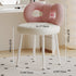 Modern Art Deco Butterfly Knot Round Leather Iron Vanity Stool Backrest Armless For Bedroom