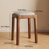 Modern Simplicity Wood Leather Sponge Square Vanity Stool Backless For Bedroom