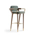 Contemporary Scandinavian Fabric Brass Walnut Sponge Square Bar Stool Backrest Armrest For Kitchen