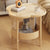 Modern Simplicity Four-Leaf Clover Round PP End Table 2-Tier For Living Room