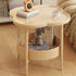 Modern Simplicity Four-Leaf Clover Round PP End Table 2-Tier For Living Room