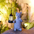 Contemporary Creative Solar Kitten Carry Lantern Resin Plastic LED Outdoor Light For Garden