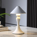 Contemporary Simplicity Conical Shade Hardware Base LED USB Table Lamp For Bedroom