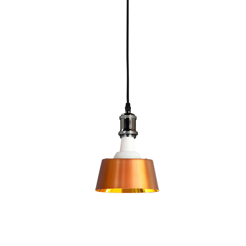 Contemporary Industrial Round Trapezoidal Aluminum PP 1-Light Pendant Light For Dining Room