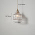 Modern Minimalist Copper Glass Semicircular 1-Light Pendant Light For Bedroom