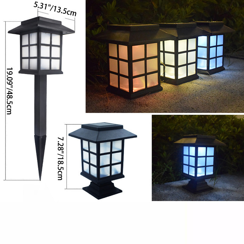 Traditional European Waterproof Solar ABS PC Plastic Rectangular LED Landscape Lighting For Garden