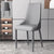 Modern Minimalist Square Four Legs Metal Leather Dining Chair Backrest Armless For Dining Room