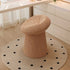 Contemporary Scandinavian Lambswool Round Vanity Stool For Bedroom