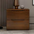 Traditioanl Japanese Rectangular Cubic Rubber Wood Metal Nightstand 2/3 Drawers For Bedside