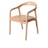 Modern Minimalist Arched Curve Frame Solid Wood Linen Dining Chair Backrest Armrest For Dining Room