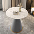 Contemporary Luxury Round Sintered Stone Top Metal Base Coffee Table For Living Room