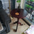 Traditional European Round Wood Tripod Base End Table For Living Room