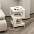 Contemporary Simplicity Square Iron Movable Side Table 3-Tier Storage Shelves For Living Room