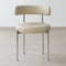 Modern Minimalist Round Velvet Upholstered Stainless Steel Tubular Legs Dining Chair Backrest Armless For Dining Room