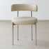 Modern Minimalist Round Velvet Upholstered Stainless Steel Tubular Legs Dining Chair Backrest Armless For Dining Room