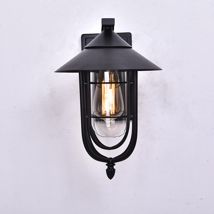 Contemporary Industrial Iron Waterproof Human Body Sensing 1-Light Outdoor Wall Sconce Lamp For Outdoor Patio