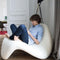Contemporary Scandinavian Tongue Curved Fiberglass Rebound Foam Accent Chair Backrest For Living Room