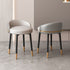 Contemporary Luxury Round Arc Metal Faux Leather Vanity Stool Backrest For Bedroom