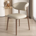 Contemporary Nordic Square Leather Metal Frame Dining Chair Backrest Armless For Dining Room