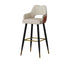 Modern Minimalist Square Wave Backrest Leather Carbon Steel Bar Stool Armrest For Dining Room