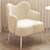 Modern Minimalist Cream Curve Lambswool Metal Vanity Stool Backrest Arm For Bedroom