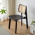 Modern Minimalist Skeleton Square Back Solid Wood Rattan Dining Chair Backrest For Dining Room