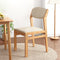 Modern Minimalist Square Upholstered Fabric Wood Dining Chair Backrest For Dining Room