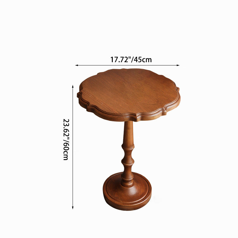 Traditional Vintage Round Lace Wood Coffee Table For Living Room